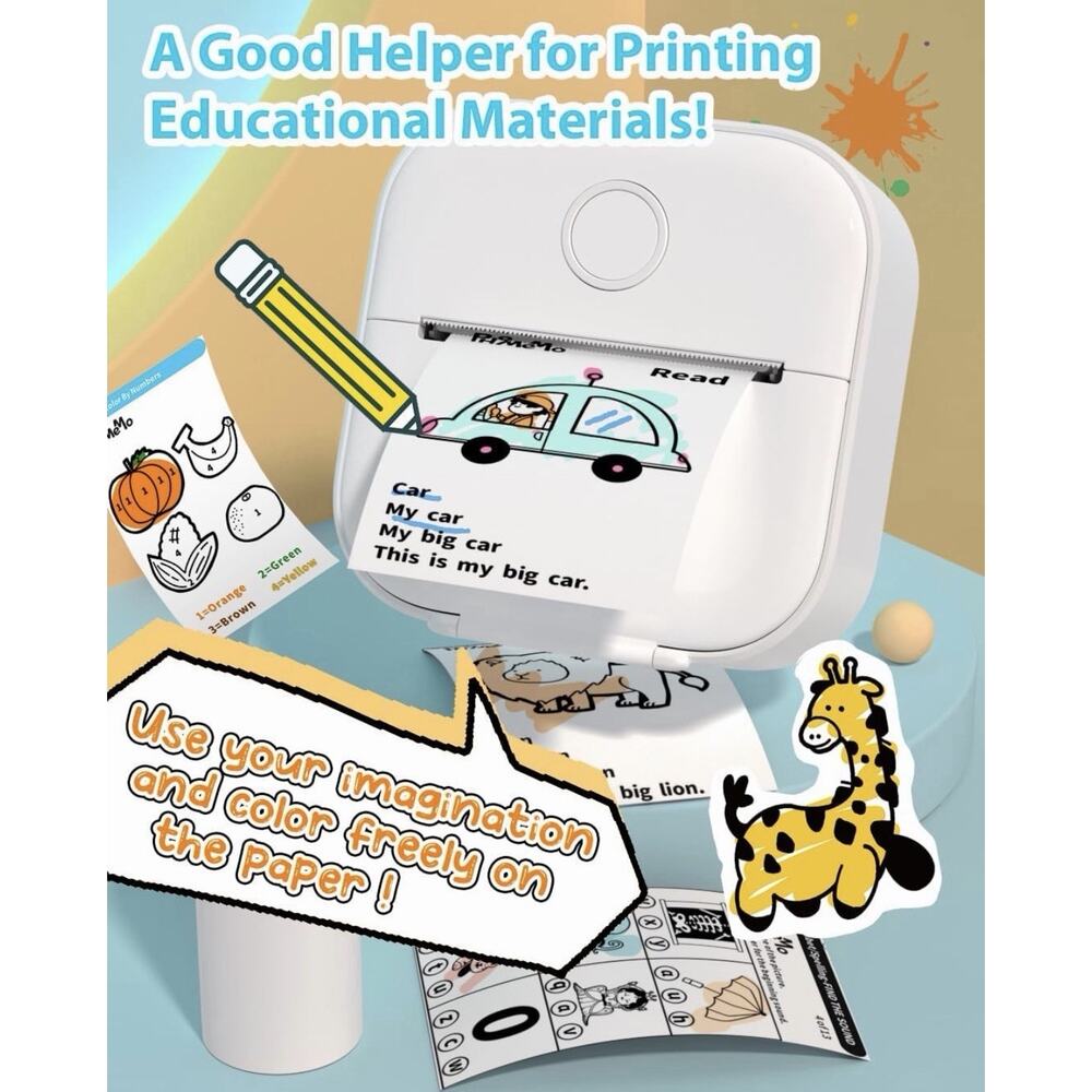 Phomemo Mini Printer - T02 Sticker Portable Small Printer Machine with Paper US - Picture 5 of 6